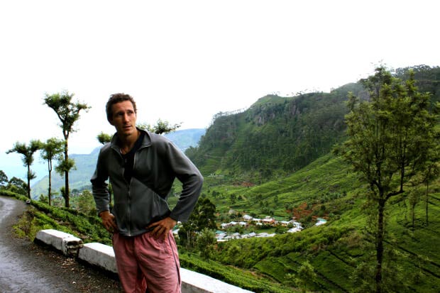 Chris lost by Lipton's Seat tea plantation in Sri Lanka