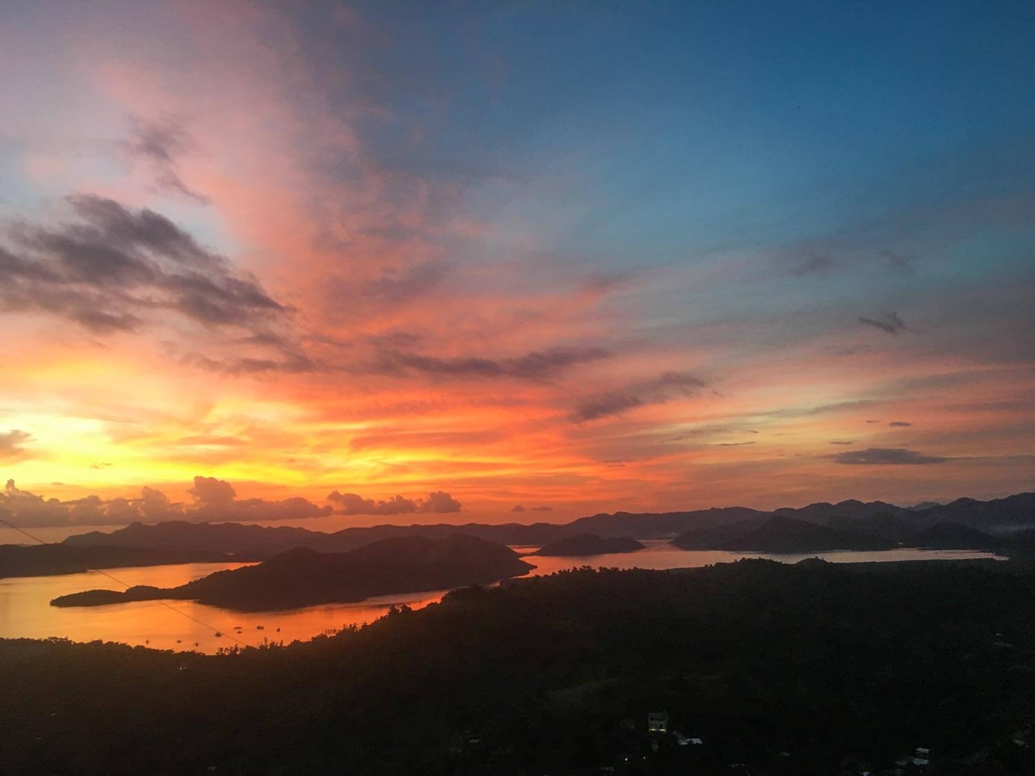 Colorful sunset from top of Mount Tapayas