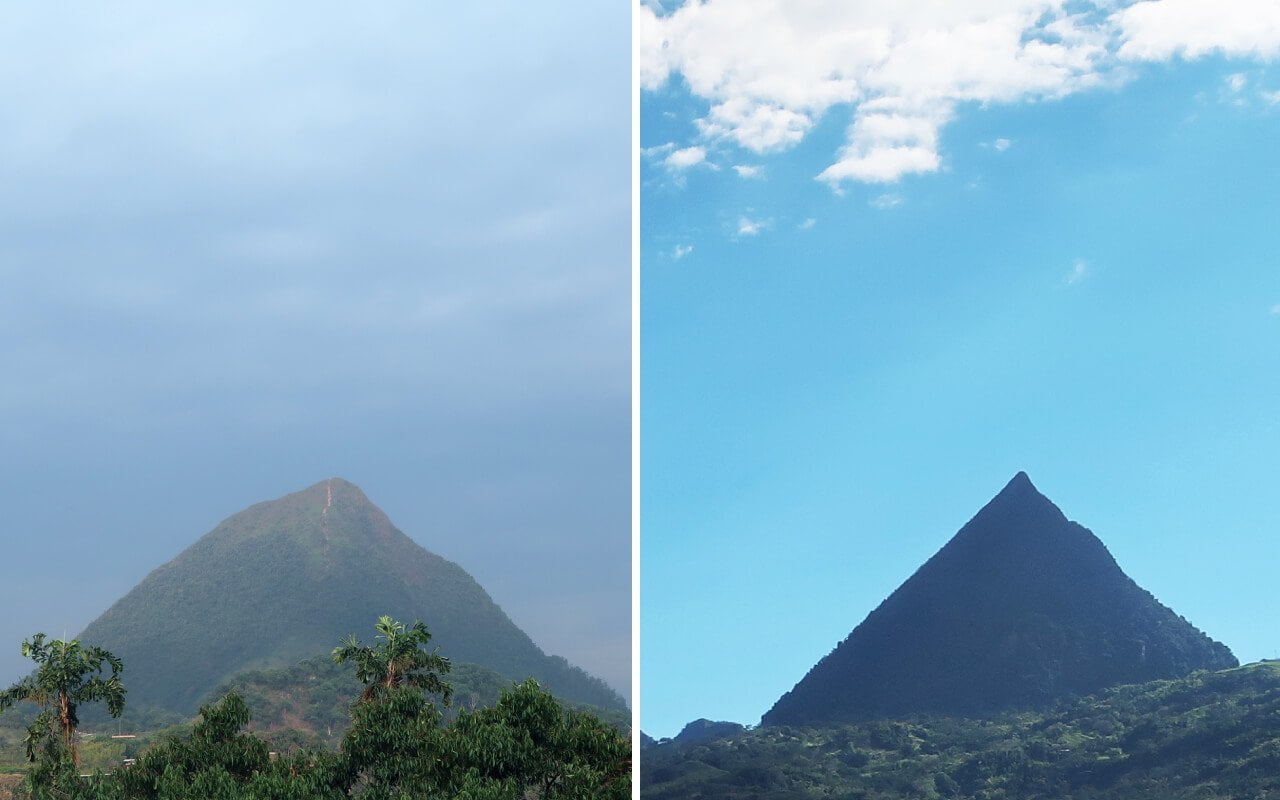 Cerro tusa viewed from both angles