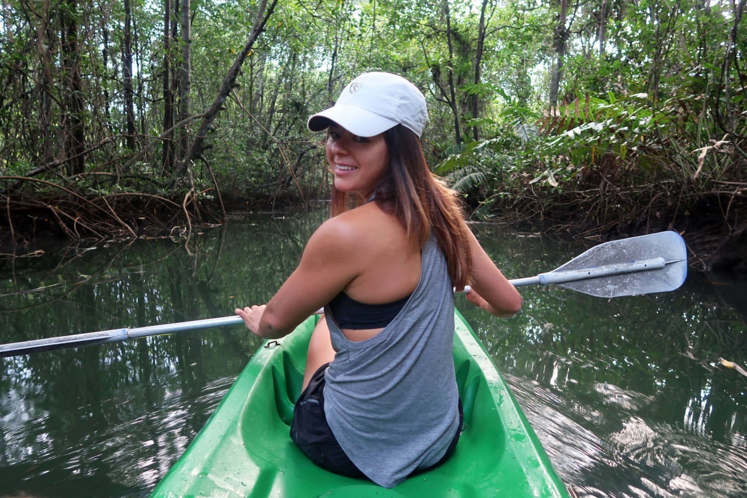kim kayaking through mangroves bahia solano pacific coast