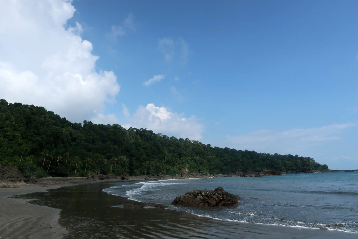 panoramic view of Playa Larga on Colombia's Pacific Coast