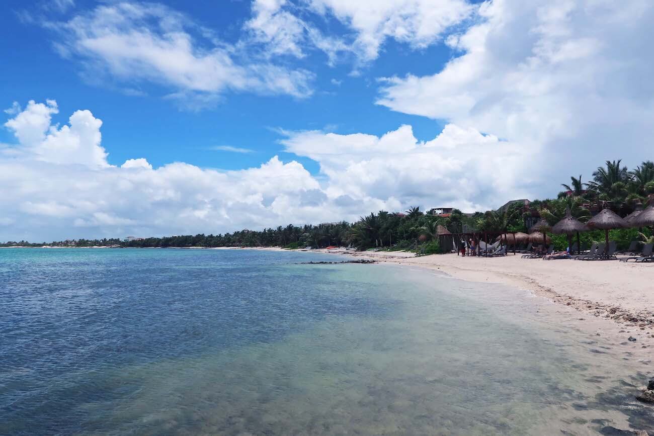 View of Bahia Soliman, a beach outside Tulum