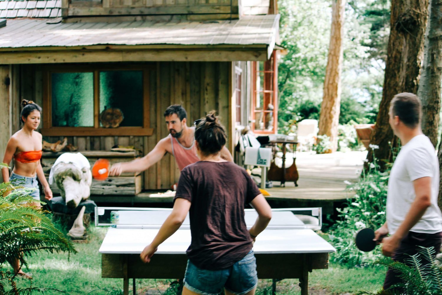 outdoor ping pong game on savary island
