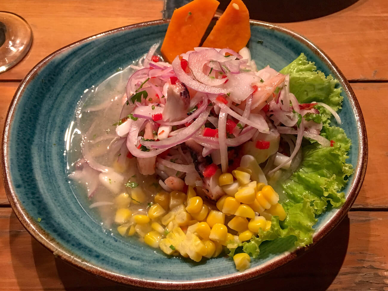 Ceviche from Chiclayo restaurant in Medellin