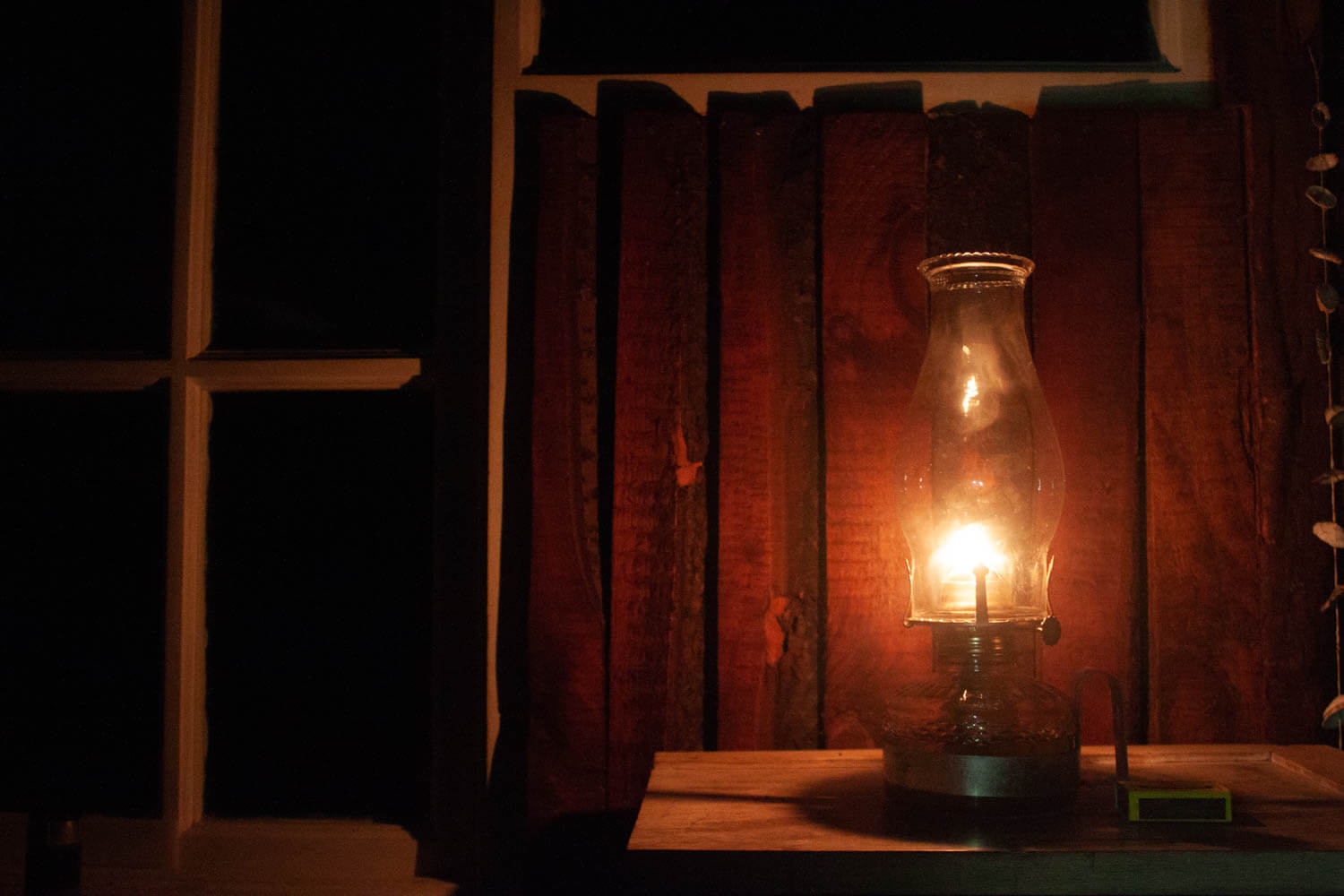 Lamp in our cabin at Terra Khaya