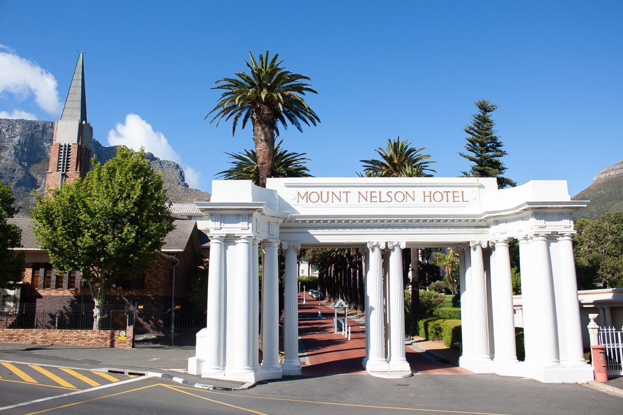 Mount Nelson Hotel viewed from the City Sightseeing tour bus