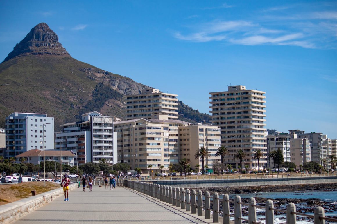 Apartment buildings in Cape Town's Sea Point neighborhood