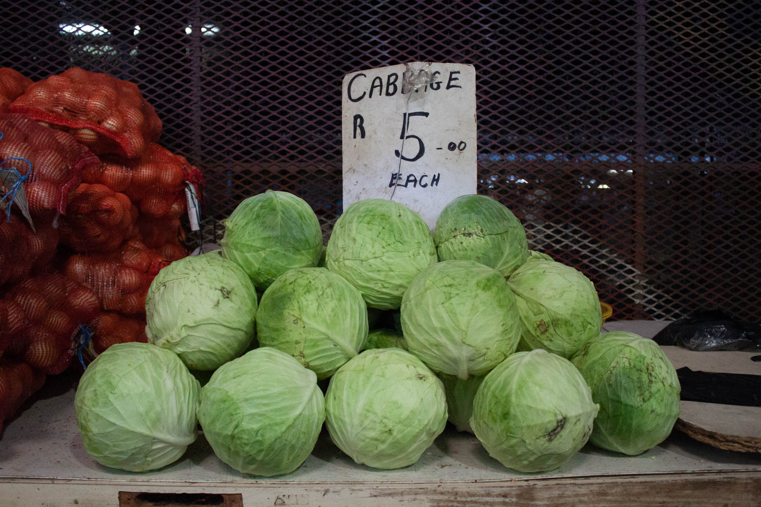 Cabbage for sale at Warwick Market.