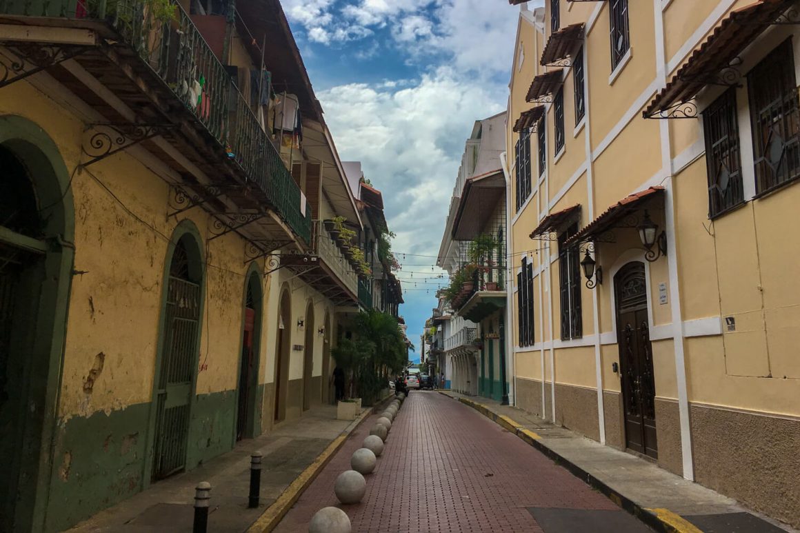 Street in Panama City's old town, Casco Viejo