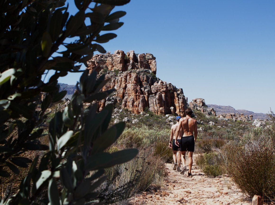 Group walking in the Cederberg Mountains in South Africa