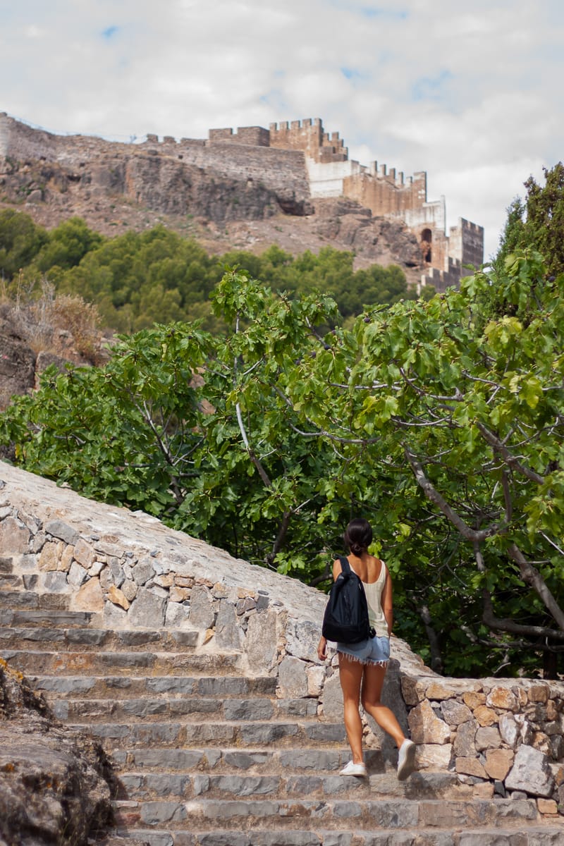 Kim walking up to the castle in Sagunto