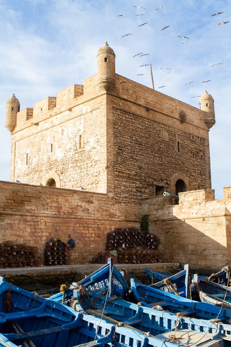 Essaouira travel blog: port with blue fishing boats