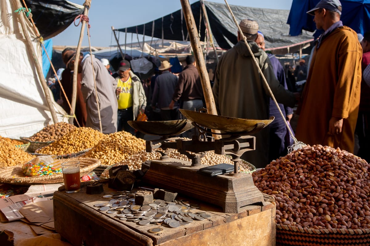 Had Draa Sunday market just outside of Essaouira is a must in our Essaouira trave blog guide