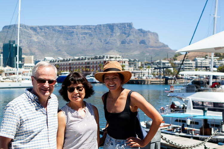 Kim's parents visiting Cape Town.
